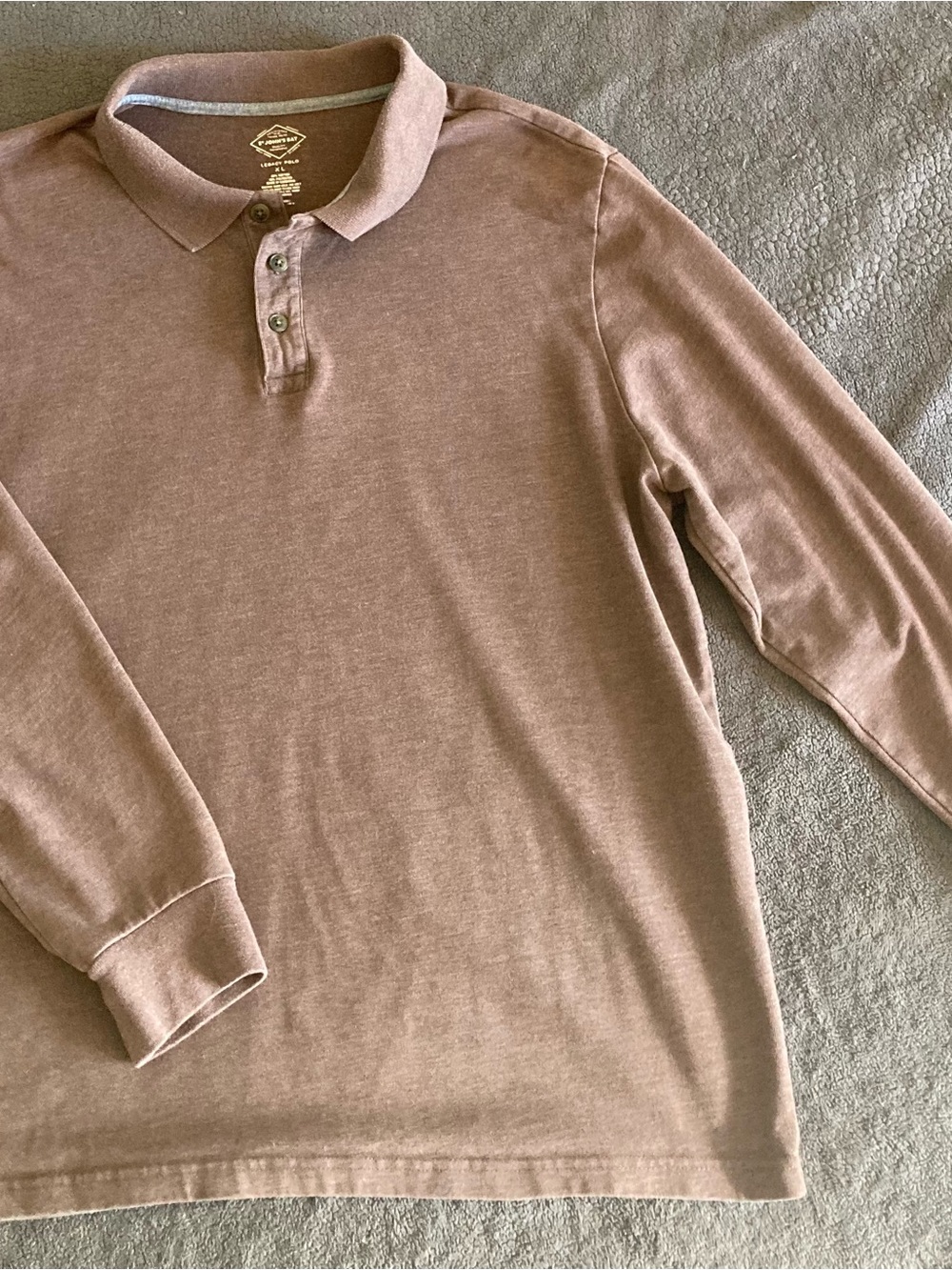 St. John's Bay Long-Sleeve Polo in Mauve